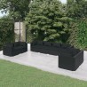 8-tlg. Garten-Lounge-Set mit Kissen Poly Rattan Schwarz