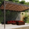 9-tlg. Garten-Lounge-Set mit Kissen Poly Rattan Braun