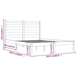 Massivholzbett Honigbraun Kiefer 200x200 cm