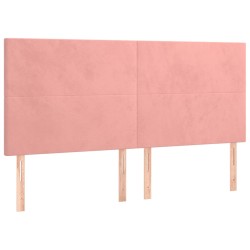 Kopfteile 4 Stk. Rosa 90x5x78/88 cm Samt