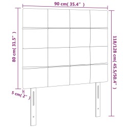 Kopfteile 2 Stk. Schwarz 90x5x78/88 cm Stoff