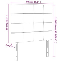 Kopfteile 2 Stk. Hellgrau 90x5x78/88 cm Stoff