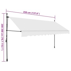 Einziehbare Markise Handbetrieben mit LED 350 cm Creme