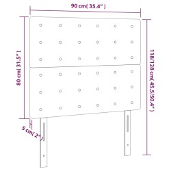 Kopfteile 2 Stk. Blau 90x5x78/88 cm Stoff