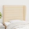 Kopfteil mit Ohren Creme 93x23x118/128 cm Stoff