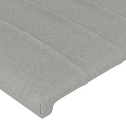 Kopfteil mit Ohren Hellgrau 163x23x118/128 cm Stoff