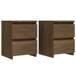 Nachttische 2 Stk. Braun Eichen-Optik 30x30x40 cm Holzwerkstoff