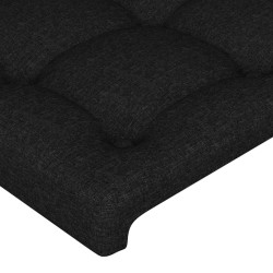 Kopfteil mit Ohren Schwarz 103x16x118/128 cm Stoff