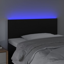 LED Kopfteil Schwarz 100x5x78/88 cm Kunstleder