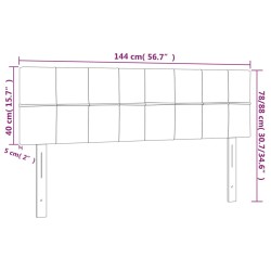 LED Kopfteil Creme 144x5x78/88 cm Stoff