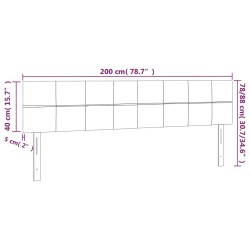 LED Kopfteil Schwarz 200x5x78/88 cm Stoff