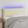 LED Kopfteil Creme 100x5x78/88 cm Kunstleder