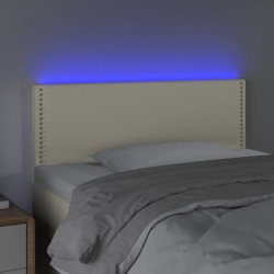 LED Kopfteil Creme 100x5x78/88 cm Kunstleder