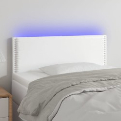 LED Kopfteil Weiß 90x5x78/88 cm Kunstleder