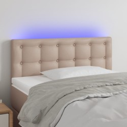 LED Kopfteil Cappuccino-Braun 90x5x78/88 cm Kunstleder