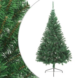 Künstlicher Halb-Weihnachtsbaum mit Ständer Grün 240 cm PVC