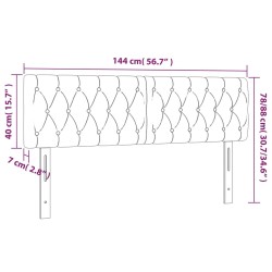 LED Kopfteil Grün 144x7x78/88 cm Stoff