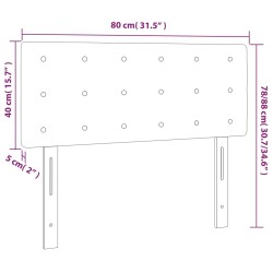 LED Kopfteil Hellgrau 80x5x78/88 cm Stoff