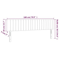 LED Kopfteil Dunkelgrau 180x5x78/88 cm Samt