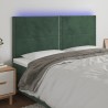 LED Kopfteil Dunkelgrün 200x5x118/128 cm Samt