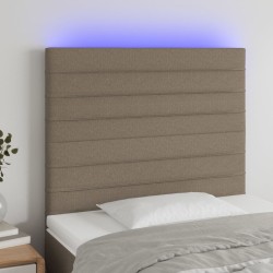 LED Kopfteil Taupe 90x5x118/128 cm Stoff