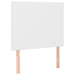 LED Kopfteil Weiß 90x5x118/128 cm Kunstleder