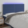 LED Kopfteil Blau 160x5x118/128 cm Stoff