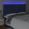 LED Kopfteil Blau 160x5x118/128 cm Stoff