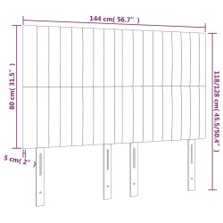 LED Kopfteil Dunkelgrau 144x5x118/128 cm Stoff