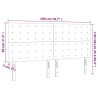 LED Kopfteil Weiß 200x5x118/128 cm Kunstleder