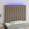 LED Kopfteil Taupe 100x5x118/128 cm Stoff