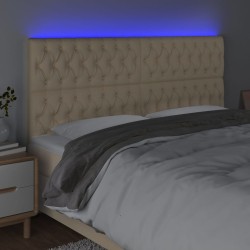 LED Kopfteil Creme 180x7x118/128 cm Stoff