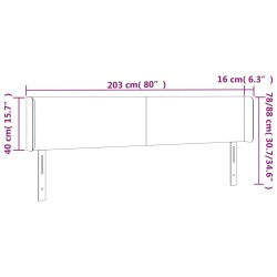 LED Kopfteil Dunkelblau 203x16x78/88 cm Samt