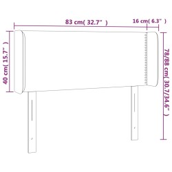 LED Kopfteil Schwarz 83x16x78/88 cm Samt