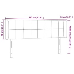 LED Kopfteil Schwarz 147x16x78/88 cm Samt