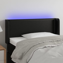 LED Kopfteil Schwarz 103x16x78/88 cm Kunstleder