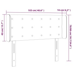 LED Kopfteil Rosa 103x16x78/88 cm Samt