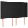 LED Kopfteil Schwarz 147x16x118/128 cm Kunstleder