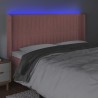 LED Kopfteil Rosa 163x16x118/128 cm Samt