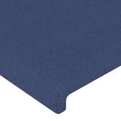 Bettgestell mit Kopfteil Blau 90x200 cm Stoff