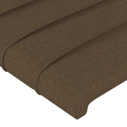 Bettgestell mit Kopfteil Dunkelbraun 90x200 cm Stoff