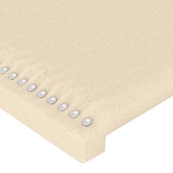 Bettgestell mit Kopfteil Creme 120x200 cm Stoff