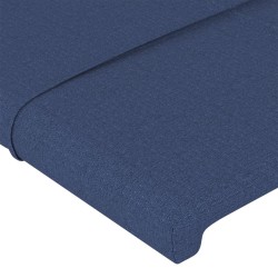 Bettgestell mit Kopfteil Blau 200x200 cm Stoff