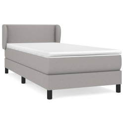 Boxspringbett mit Matratze Hellgrau 80x200 cm Stoff