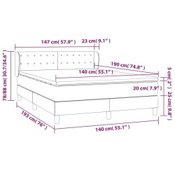 Boxspringbett mit Matratze Dunkelbraun 140x190 cm Stoff