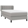 Boxspringbett mit Matratze Hellgrau 80x200 cm Stoff