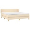 Boxspringbett mit Matratze Creme 160x200 cm Stoff