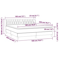 Boxspringbett mit Matratze Schwarz 180x200 cm Stoff