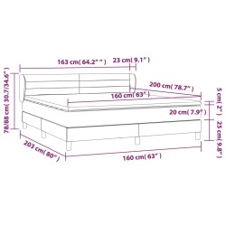 Boxspringbett mit Matratze Rosa 160x200 cm Samt