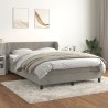 Boxspringbett mit Matratze Hellgrau 140x190 cm Samt